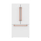 Gordon Ramsay by THOR Kitchen 36" 20.3 cu. ft. Counter Depth Refrigerator with Ice Maker in White with Rose Gold Accents, RF3621CTDW-RSG
