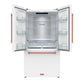 Gordon Ramsay by THOR Kitchen 36" 20.3 cu. ft. Counter Depth Refrigerator with Ice Maker in White with Rose Gold Accents, RF3621CTDW-RSG