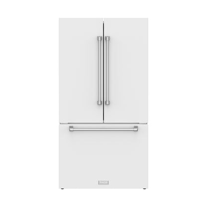 Gordon Ramsay by THOR Kitchen 36" 20.3 cu. ft. French Door Counter Depth Refrigerator with Ice Maker in White, RF3621CTDW