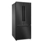 Cosmo Vista Collection 30-Inch Counter-Depth 3-Door French Door Refrigerator, 17.5 cu. ft. with Ice Maker and LED Lighting, Matte Black, COS-RFFV183GHBK