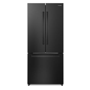 Cosmo Vista Collection 30-Inch Counter-Depth 3-Door French Door Refrigerator, 17.5 cu. ft. with Ice Maker and LED Lighting, Matte Black, COS-RFFV183GHBK