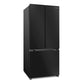 Cosmo Vista Collection 30-Inch Counter-Depth 3-Door French Door Refrigerator, 17.5 cu. ft. with Ice Maker and Recessed Handles, Matte Black, COS-RFFV183RBK