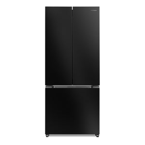 Cosmo Vista Collection 30-Inch Counter-Depth 3-Door French Door Refrigerator, 17.5 cu. ft. with Ice Maker and Recessed Handles, Matte Black, COS-RFFV183RBK