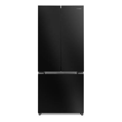 Cosmo Vista Collection 30-Inch Counter-Depth 3-Door French Door Refrigerator, 17.5 cu. ft. with Ice Maker and Recessed Handles, Matte Black, COS-RFFV183RBK