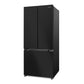 Cosmo Vista Collection 30-Inch Counter-Depth 3-Door French Door Refrigerator, 17.5 cu. ft. with Ice Maker and Recessed Handles, Matte Black, COS-RFFV183RBK