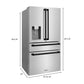 ZLINE 36 In. Autograph Refrigerator with Water and Ice Dispenser in Fingerprint Resistant Stainless Steel with Matte Black Accents, RFMZ-W-36-MB