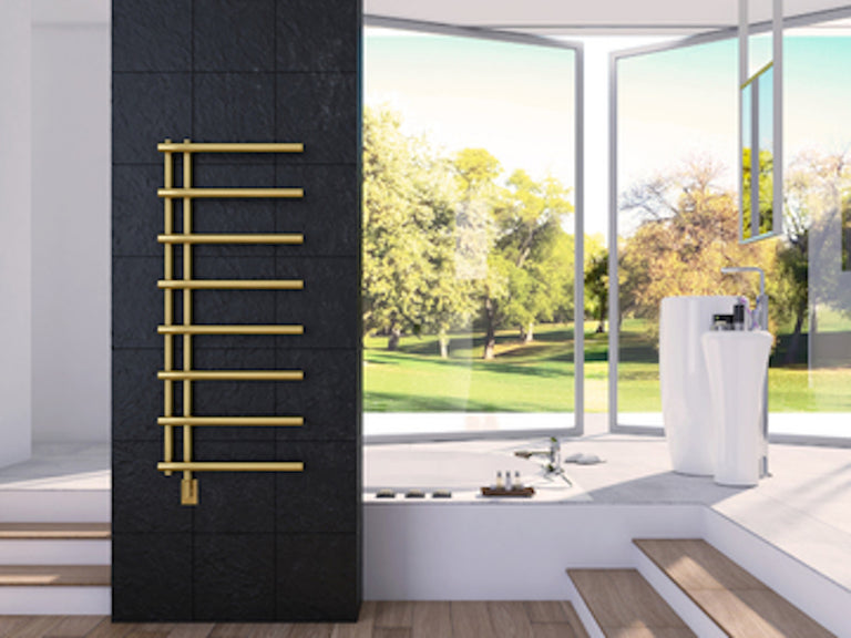 Rhea Wall Mounted Electric Towel Warmer in Gold