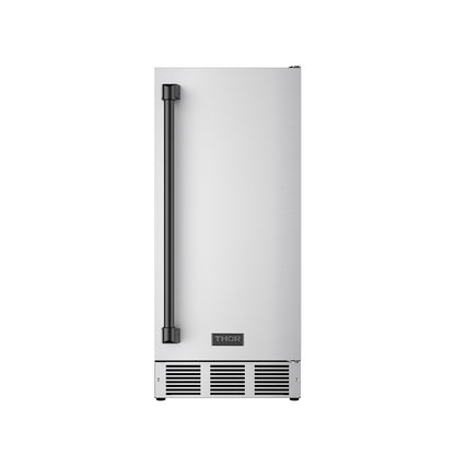 Gordon Ramsay by THOR Kitchen 15" Built-in 58 lbs. Ice Maker in Stainless Steel with Black Accents, RIM1501-BLK
