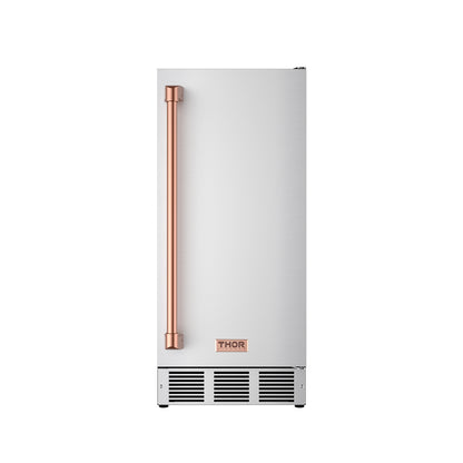 Gordon Ramsay by THOR Kitchen 15" Built-in 58 lbs. Ice Maker in Stainless Steel with Rose Gold Accents, RIM1501-RSG