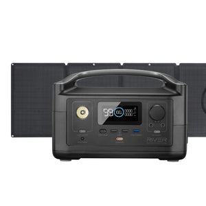 EcoFlow Package - RIVER 2 Portable Power Station (256WH) and 1x Portable Solar Panel (110W)
