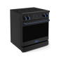 Gordon Ramsay by THOR Kitchen 30" 4.55 cu. ft. Professional Electric Range with Tilt Panel Touch Control, Self-Clean and Air Fry in Matte Black with Navy Blue Accents, RSE30B-BLU