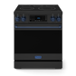 Gordon Ramsay by THOR Kitchen 30" 4.55 cu. ft. Professional Electric Range with Tilt Panel Touch Control, Self-Clean and Air Fry in Matte Black with Navy Blue Accents, RSE30B-BLU