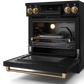Gordon Ramsay by THOR Kitchen 30" 4.55 cu. ft. Professional Electric Range with Tilt Panel Touch Control, Self-Clean and Air Fry in Matte Black with Bronze Accents, RSE30B-BRZ