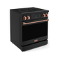 Gordon Ramsay by THOR Kitchen 30" 4.55 cu. ft. Professional Electric Range with Tilt Panel Touch Control, Self-Clean and Air Fry in Matte Black with Rose Gold Accents, RSE30B-RSG