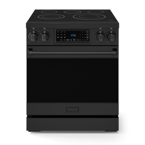 Gordon Ramsay by THOR Kitchen 30" 4.55 cu. ft. Professional Electric Range with Tilt Panel Touch Control, Self-Clean and Air Fry in Matte Black, RSE30B