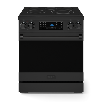 Gordon Ramsay by THOR Kitchen 30" 4.55 cu. ft. Professional Electric Range with Tilt Panel Touch Control, Self-Clean and Air Fry in Matte Black, RSE30B