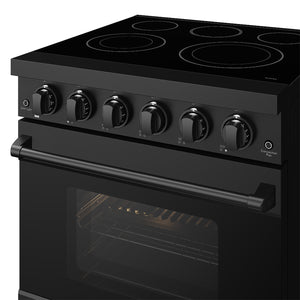 Gordon Ramsay by THOR Kitchen 30 Inch Professional Electric Range, 5 Element, Convection Oven in Matte Black, RSE30PB