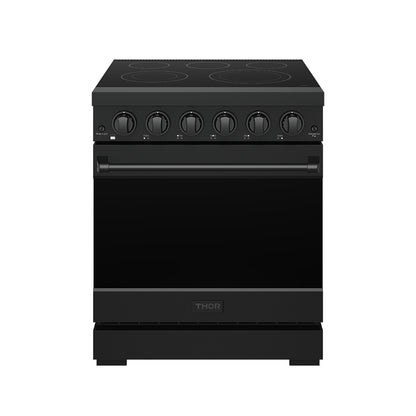 Gordon Ramsay by THOR Kitchen 30 Inch Professional Electric Range, 5 Element, Convection Oven in Matte Black, RSE30PB
