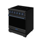 Gordon Ramsay by THOR Kitchen 30 Inch Professional Electric Range, 5 Element, Convection Oven in Matte Black with Rose Gold Accents, RSE30PB-BLU