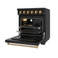 Gordon Ramsay by THOR Kitchen 30 Inch Professional Electric Range, 5 Element, Convection Oven in Matte Black with Bronze Accents, RSE30PB-BRZ