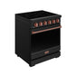 Gordon Ramsay by THOR Kitchen 30 Inch Professional Electric Range, 5 Element, Convection Oven in Matte Black with Rose Gold Accents, RSE30PB-RSG