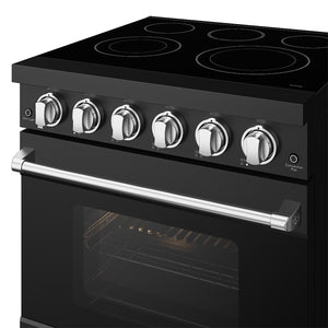 Gordon Ramsay by THOR Kitchen 30 Inch Professional Electric Range, 5 Element, Convection Oven in Matte Black with Stainless Steel Accents, RSE30PB-SS