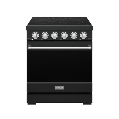 Gordon Ramsay by THOR Kitchen 30 Inch Professional Electric Range, 5 Element, Convection Oven in Matte Black with Stainless Steel Accents, RSE30PB-SS