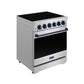 Gordon Ramsay by THOR Kitchen 30 Inch Professional Electric Range, 5 Element, Convection Oven in Stainless Steel with Blue Accents, RSE30P-BLU