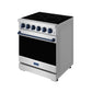 Gordon Ramsay by THOR Kitchen 30 Inch Professional Electric Range, 5 Element, Convection Oven in Stainless Steel with Blue Accents, RSE30P-BLU