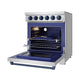 Gordon Ramsay by THOR Kitchen 30 Inch Professional Electric Range, 5 Element, Convection Oven in Stainless Steel with Blue Accents, RSE30P-BLU