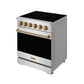 Gordon Ramsay by THOR Kitchen 30 Inch Professional Electric Range, 5 Element, Convection Oven in Stainless Steel with Bronze Accents, RSE30P-BRZ