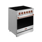 Gordon Ramsay by THOR Kitchen 30 Inch Professional Electric Range, 5 Element, Convection Oven in Stainless Steel with Rose Gold Accents, RSE30P-RSG