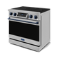 Gordon Ramsay by THOR Kitchen 36" 6.0 cu. ft. Professional Electric Range with Tilt Panel Touch Control, Self-Clean and Air Fry in Stainless Steel with Navy Blue Accents, RSE36-BLU