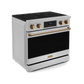 Gordon Ramsay by THOR Kitchen 36" 6.0 cu. ft. Professional Electric Range with Tilt Panel Touch Control, Self-Clean and Air Fry in Stainless Steel with Bronze Accents, RSE36-BRZ