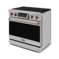Gordon Ramsay by THOR Kitchen 36" 6.0 cu. ft. Professional Electric Range with Tilt Panel Touch Control, Self-Clean and Air Fry in Stainless Steel with Rose Gold Accents, RSE36-RSG