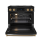 Gordon Ramsay by THOR Kitchen 36" 6.0 cu. ft. Professional Electric Range with Tilt Panel Touch Control, Self-Clean and Air Fry in Matte Black with Bronze Accents, RSE36B-BRZ