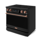 Gordon Ramsay by THOR Kitchen 36" 6.0 cu. ft. Professional Electric Range with Tilt Panel Touch Control, Self-Clean and Air Fry in Matte Black with Rose Gold Accents, RSE36B-RSG