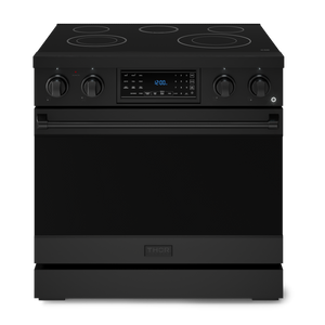 Gordon Ramsay by THOR Kitchen 36" 6.0 cu. ft. Professional Electric Range with Tilt Panel Touch Control, Self-Clean and Air Fry in Matte Black, RSE36B