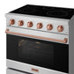 Gordon Ramsay by THOR Kitchen 36" 6 cu. ft. Professional Electric Range with 5 Burners in Stainless Steel with Rose Gold Accents, RSE36P-RSG