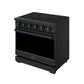Gordon Ramsay by THOR Kitchen 36" 6 cu. ft. Professional Electric Range with 5 Burners in Black with Blue Accents, RSE36PB-BLU