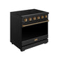 Gordon Ramsay by THOR Kitchen 36" 6 cu. ft. Professional Electric Range with 5 Burners in Black with Bronze Accents, RSE36PB-BRZ