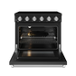 Gordon Ramsay by THOR Kitchen 36" 6 cu. ft. Professional Electric Range with 5 Burners in Black with Stainless Steel Accents, RSE36PB-SS