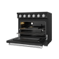 Gordon Ramsay by THOR Kitchen 36" 6 cu. ft. Professional Electric Range with 5 Burners in Black with Stainless Steel Accents, RSE36PB-SS