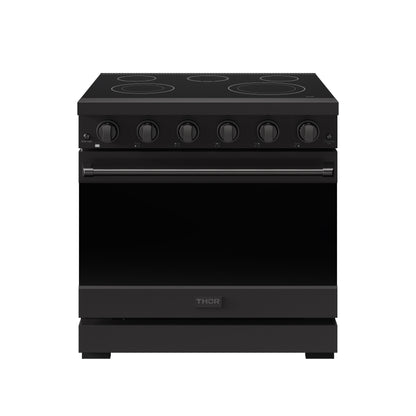 Gordon Ramsay by THOR Kitchen 36" 6 cu. ft. Professional Electric Range with 5 Burners in Black, RSE36PB