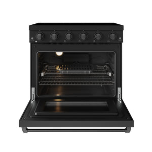 Gordon Ramsay by THOR Kitchen 36" 6 cu. ft. Professional Electric Range with 5 Burners in Black, RSE36PB