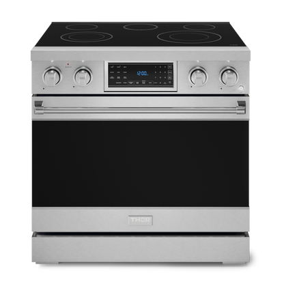 Gordon Ramsay by THOR Kitchen 36" 6.0 cu. ft. Professional Electric Range with Tilt Panel Touch Control, Self-Clean and Air Fry in Stainless Steel, RSE36