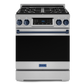 Gordon Ramsay by THOR Kitchen 30" 4.55 cu. ft. Professional Natural Gas Range with Tilt Panel Touch Control and Self-Clean in Stainless Steel with Navy Blue Accents, RSG30-BLU