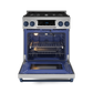 Gordon Ramsay by THOR Kitchen 30" 4.55 cu. ft. Professional Natural Gas Range with Tilt Panel Touch Control and Self-Clean in Stainless Steel with Navy Blue Accents, RSG30-BLU