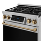 Gordon Ramsay by THOR Kitchen 30" 4.55 cu. ft. Professional Propane Gas Range with Tilt Panel Touch Control and Self-Clean in Stainless Steel with Bronze Accents, RSG30LP-BRZ