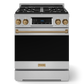 Gordon Ramsay by THOR Kitchen 30" 4.55 cu. ft. Professional Natural Gas Range with Tilt Panel Touch Control and Self-Clean in Stainless Steel with Bronze Accents, RSG30-BRZ